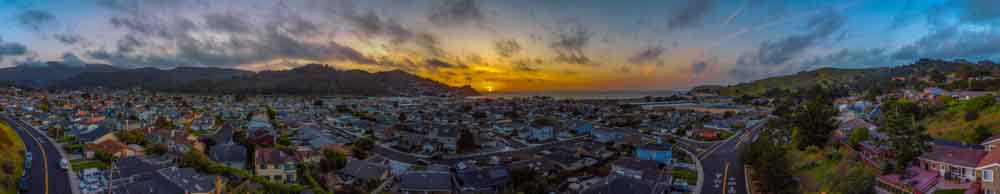 Pacifica � Sunset � 360� Aero View